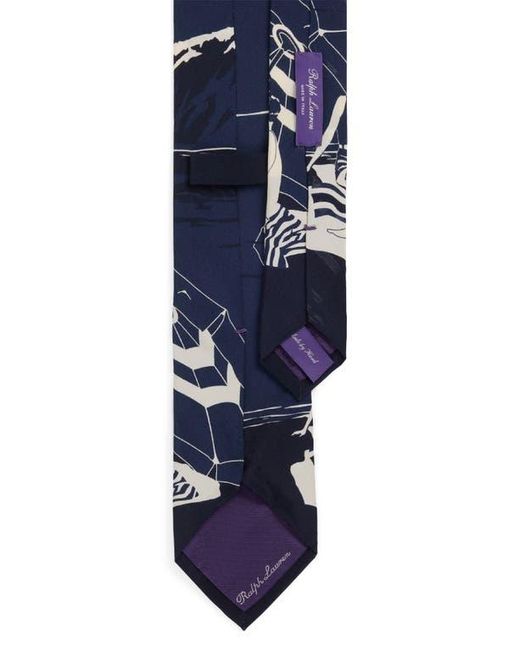Ralph Lauren Blue Umbrella Scenic Silk Tie for men