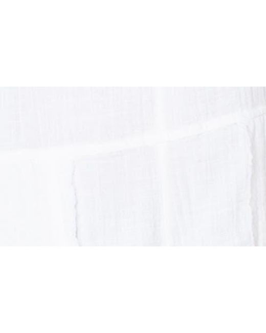 Roxy White Sundown Dive Cotton Gauze Short Overalls