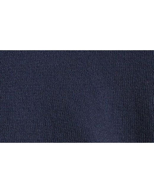 Sacai Blue Nylon Twill & Cotton Blend Hybrid Crewneck Pullover