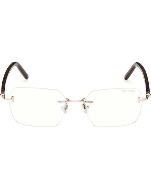 Tom Ford Metallic 54Mm Rectangular Light Blocking Optical Glasses for men