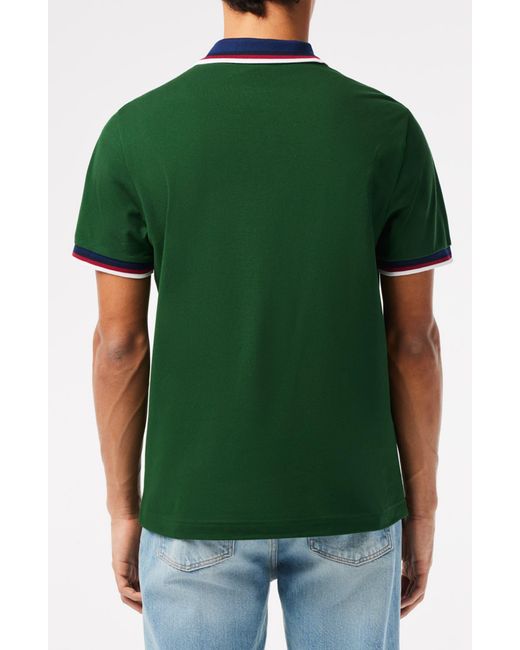 Lacoste Green Regular Fit Stretch Piqué Polo for men