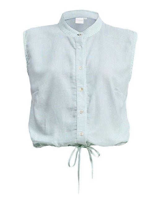 REISTOR Blue Button-Down With Lace Shirt