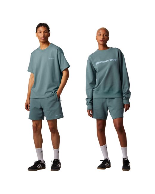 Adidas Originals Blue Adidas X Pharrell Williams Humanrace Sweat Shorts for men