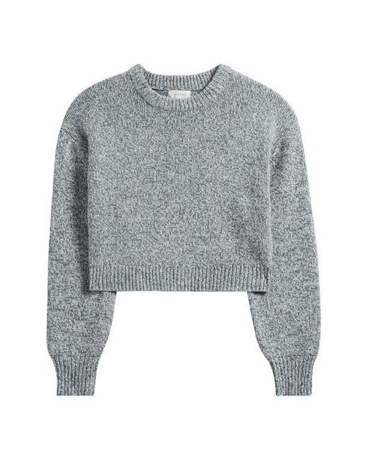 PacSun Gray Micah Marled Crop Cotton Blend Rib Sweater