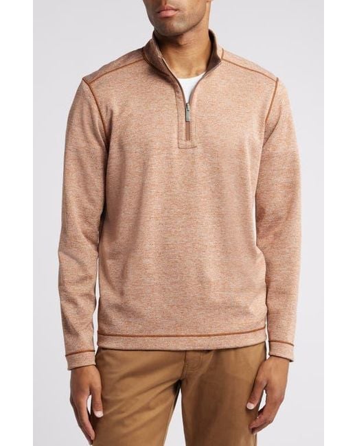 Johnston & Murphy Brown Xc4 Reversible Performance Quarter Zip Pullover for men