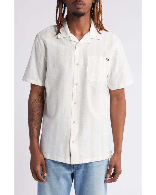 Vans White Carnell Cotton & Linen Camp Shirt for men