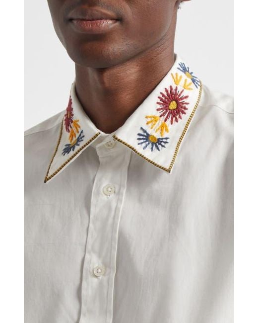 Bode White Candyfloss Cotton Button-Up Shirt for men