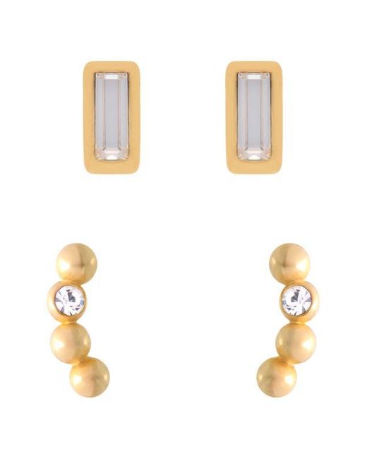 Reiss Metallic Mina Micro Set Of 2 Stud Earrings