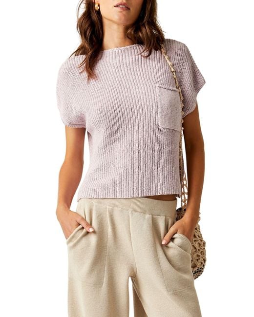 Free people deals short sleeve sweater