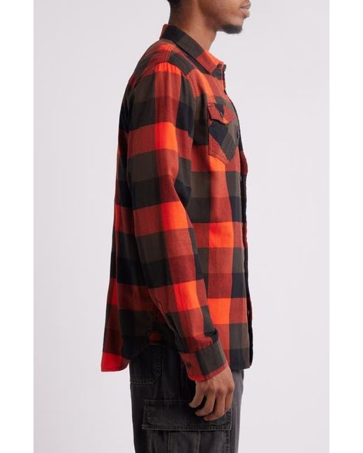 Vans Red Box Buffalo Check Flannel Button-Up Shirt for men