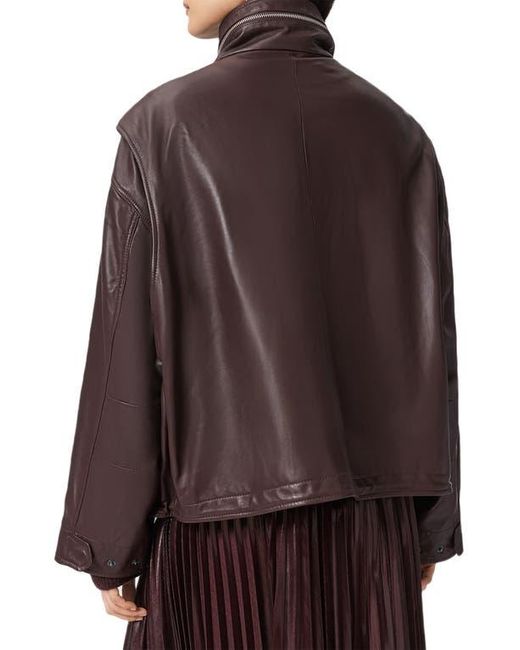 AllSaints Brown Clay Leather Jacket