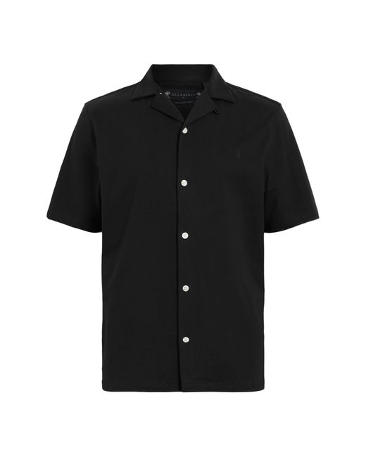 AllSaints Black Hudson Camp Shirt for men