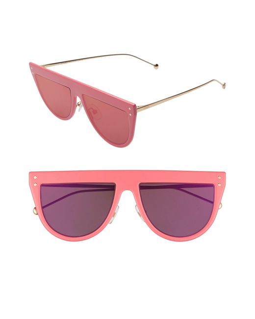 Fendi Pink 55mm Flat Top Sunglasses