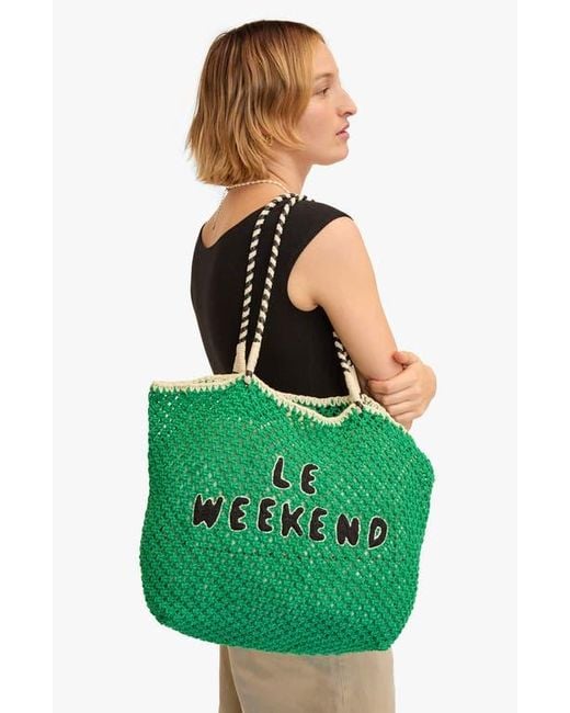Clare V. Le Weekend Knot Tote in Green Lyst