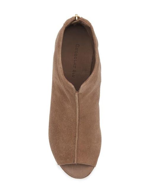 Chocolat Blu Brown Gabe Open Toe Platform Bootie