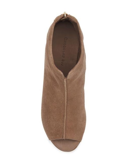 Chocolat Blu Brown Gabe Open Toe Platform Bootie