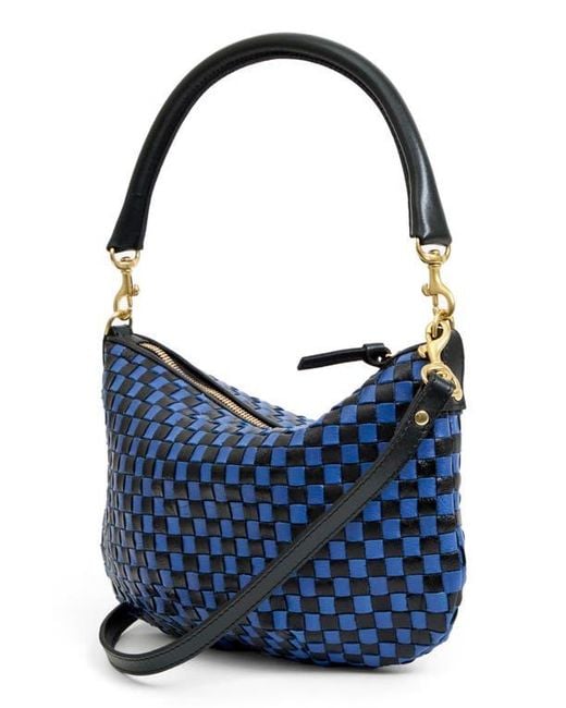 Clare V. Blue Petit Moyen Woven Messenger Bag