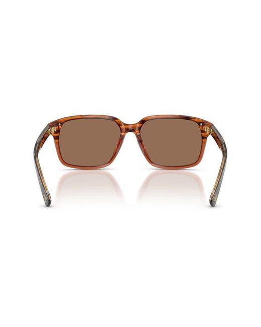 Brooks Brothers Brown 57Mm Rectangular Sunglasses for men