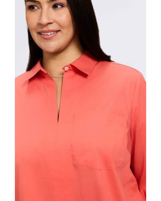 Foxcroft Red Bella Solid Popover Top