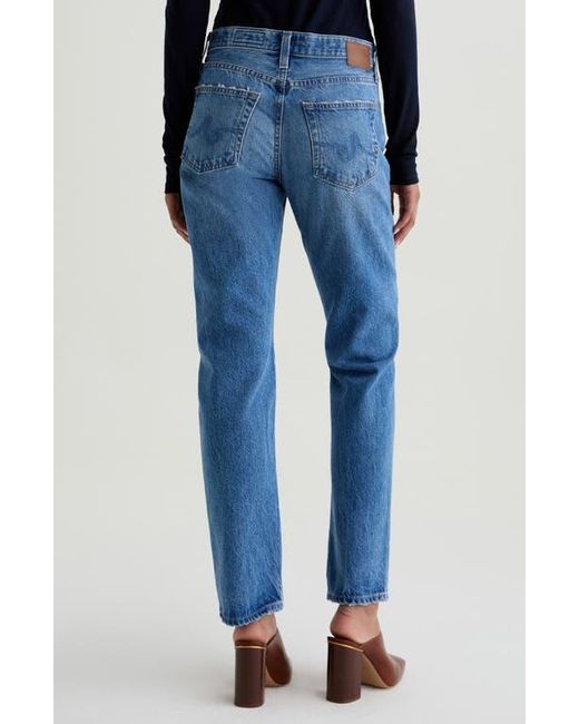 AG Jeans Blue The Boyfriend Mid Rise Straight Leg Jeans