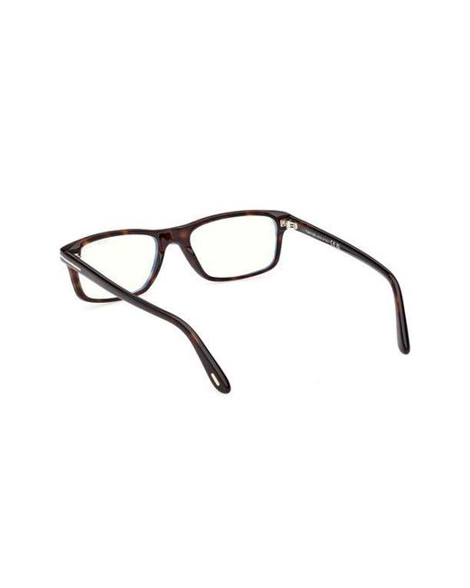 Tom Ford Brown 55Mm Rectangular Optical Glasses for men