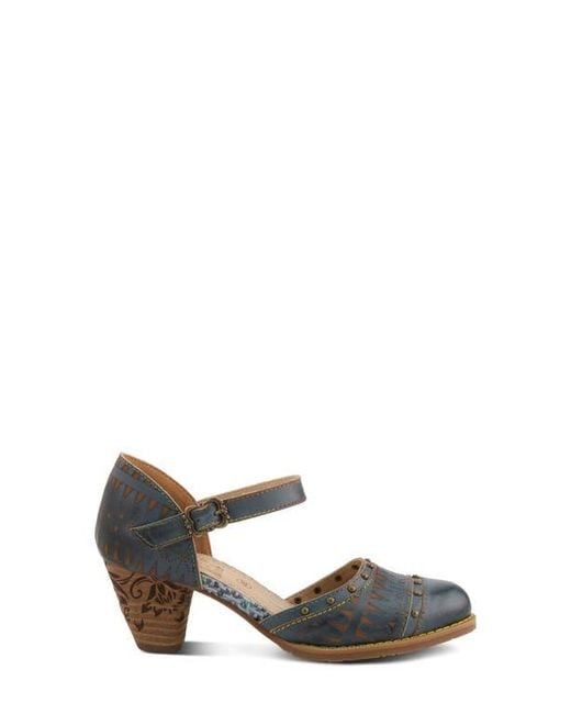 Spring Step Blue Niobella Ankle Strap Pump