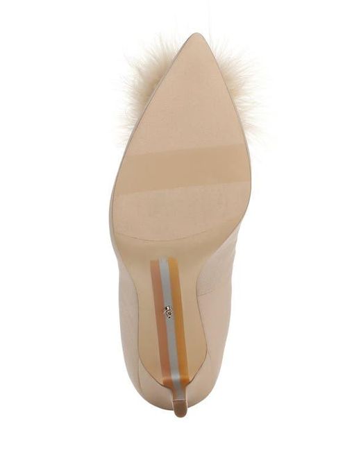 Sam Edelman White Hazel Feather Embellished Pump