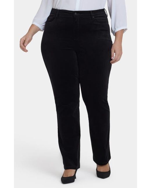 NYDJ Black Marilyn Straight Leg Velveteen Jeans