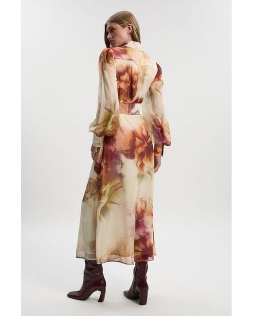 Karen Millen Natural Belted Woven Shirt Dress