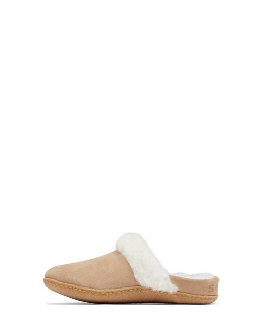 Sorel White Nakiska Ii Faux Shearling Lined Slide Slipper