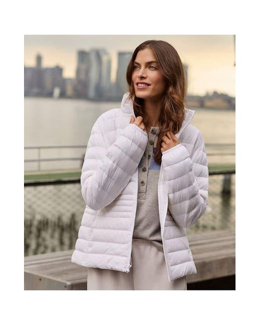 Lands' End White Wanderweight Ultralight Packable Down Jacket