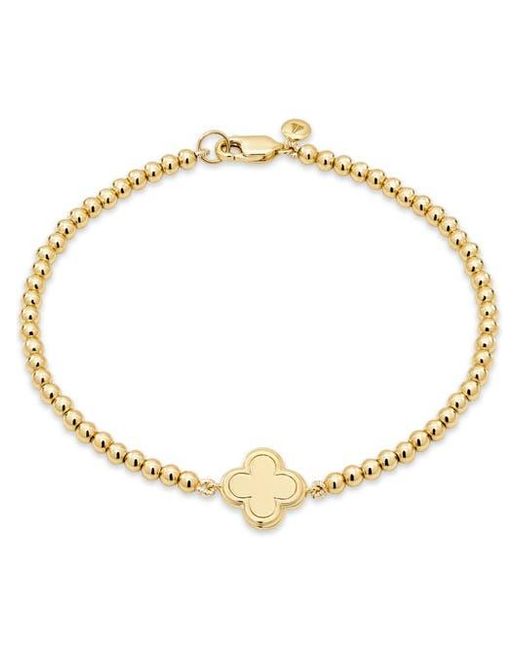 DEVATA Metallic Clover Beaded Ball Bracelet