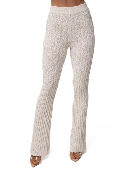 JLUXLABEL Natural Lanah Rib Knit Flare Pants