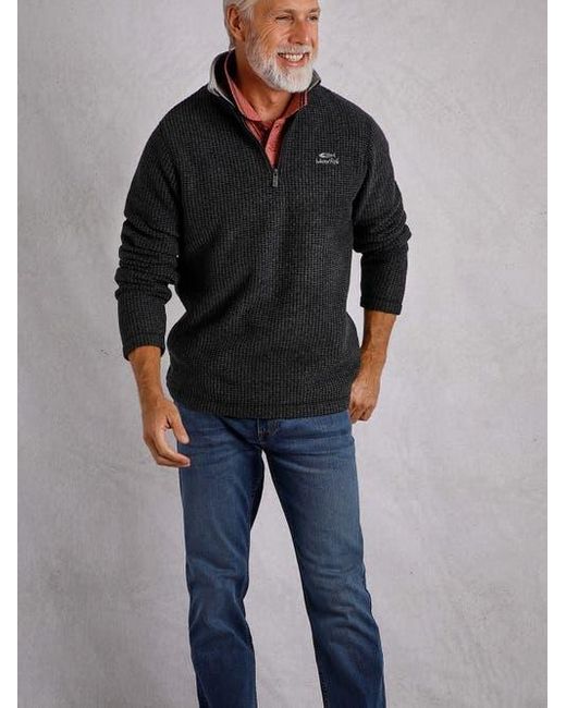 Weird Fish Black Newark 1/4 Zip Grid Fleece for men