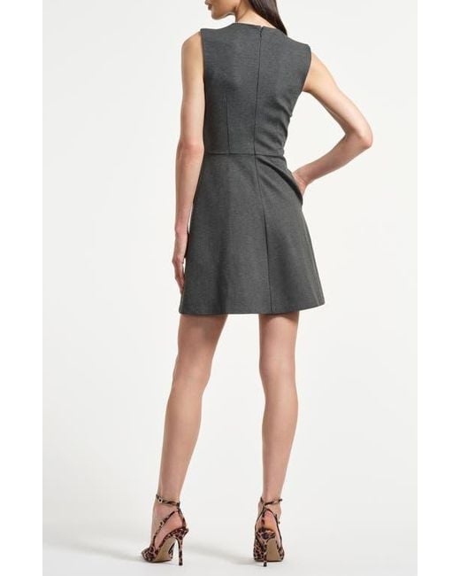 Isaac Mizrahi New York Black Sleeveless Bow Ponte Minidress