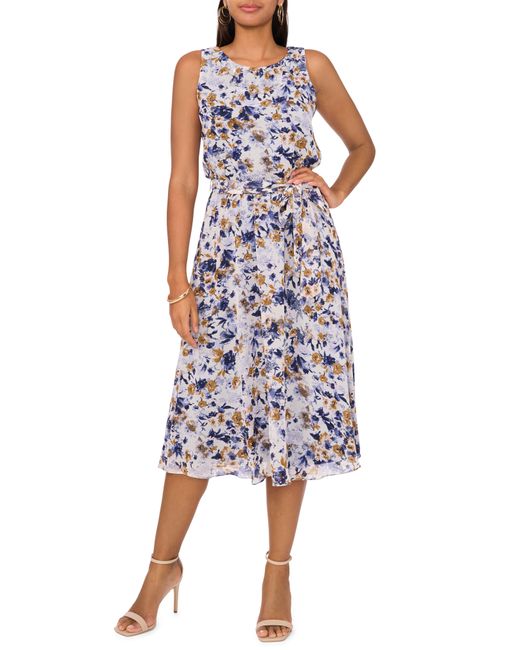 Chaus Multicolor Floral Sleeveless Midi Dress