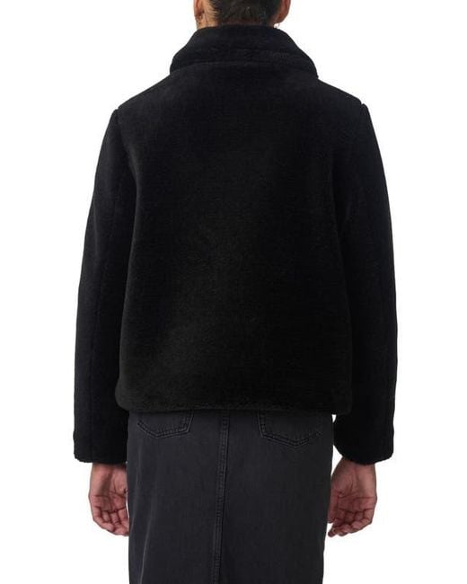 Bernardo Black Short Faux Shearling Coat
