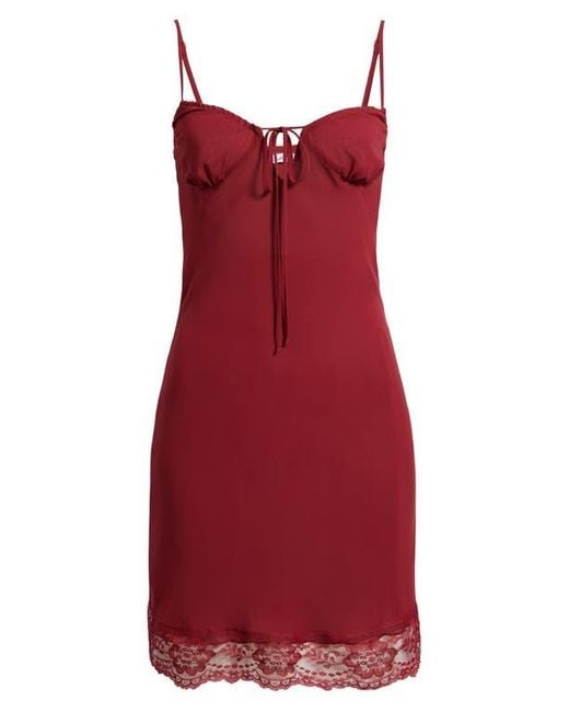Bella Venice Taylah Lace Trim Mini Slipdress in Red | Lyst Bella Venice Taylah Lace Trim Mini Slipdress in Red | Lyst