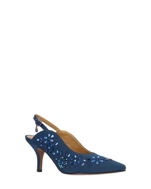 J. Reneé Blue Solara Pointed Toe Slingback Pump