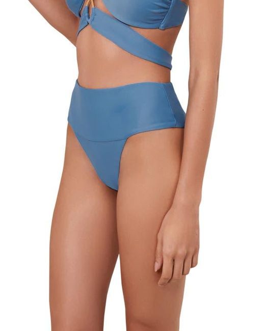 ViX Women's Blue Jessica Solid High Waist Bikini Bottoms