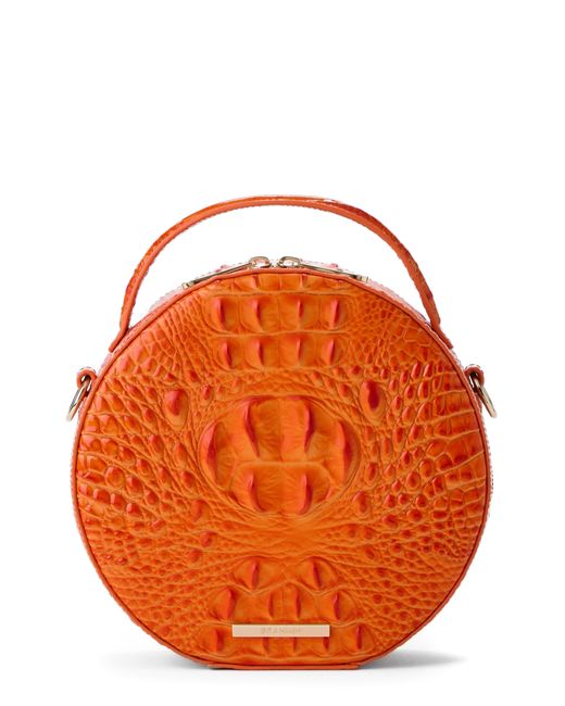 Brahmin Orange Lane Croc Embossed Leather Crossbody Bag