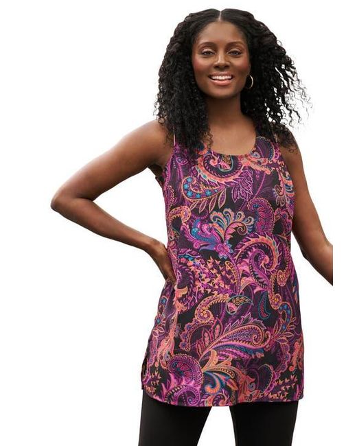 Jessica London Purple Georgette Tunic Tank