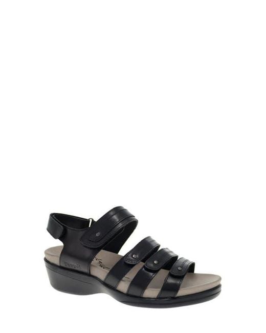 Propet Black Ainsley Wedge Sandal