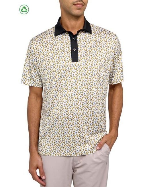 Con.struct White Regular Fit Micro Beers Print Recycled Performance Golf Polo for men