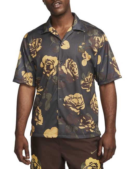 Nike Black Rose City Mesh Button-up Shirt for men