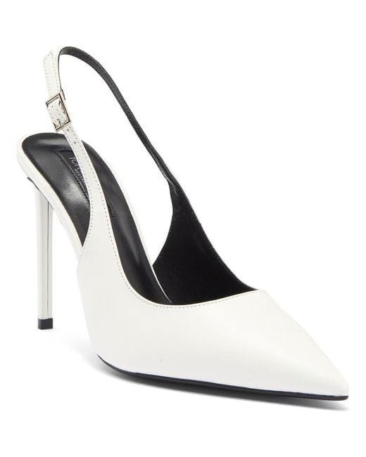 Tony Bianco White Asti Slingback Pointed Toe Pump