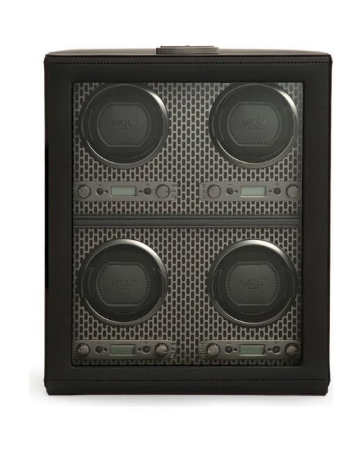 Wolf Black Axis 4 Piece Watch Winder for men