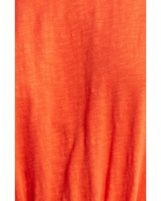 Caslon Red Caslon(r) Drawstring Waist Organic Cotton T-shirt Dress