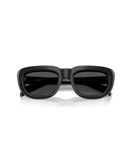 Prada Black 53Mm Rectangular Sunglasses