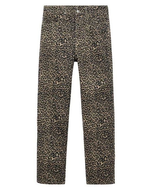 Mango Gray Leopard Print Jeans